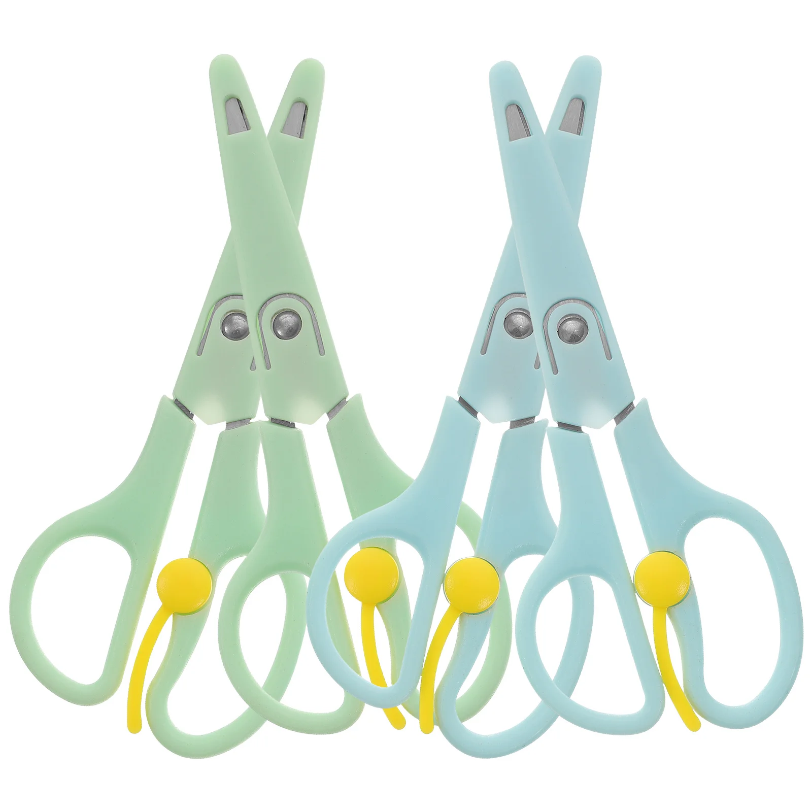 4 قطعة مقص أمان صغير تصميم مريح أدوات القطع للصور الورقية الحرف الأعمار 3-5 المنزل اللوازم المكتبية المدرسية