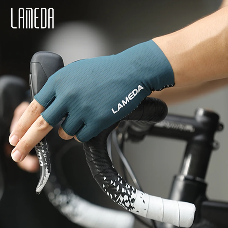 

LAMEDA New Summer Cycling Gloves for Men Half Finger Bike Gloves with Gel Padding Mountain Road Bike Riding Bicycle Accessories