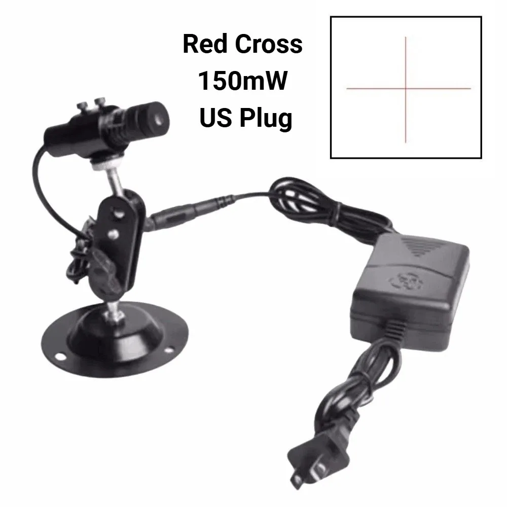 EU/US Plug Sewing Laser Guide Red Laser Line/Cross Head Quilting Infrared Laser Lamp Adjustable Hose 150/300MW