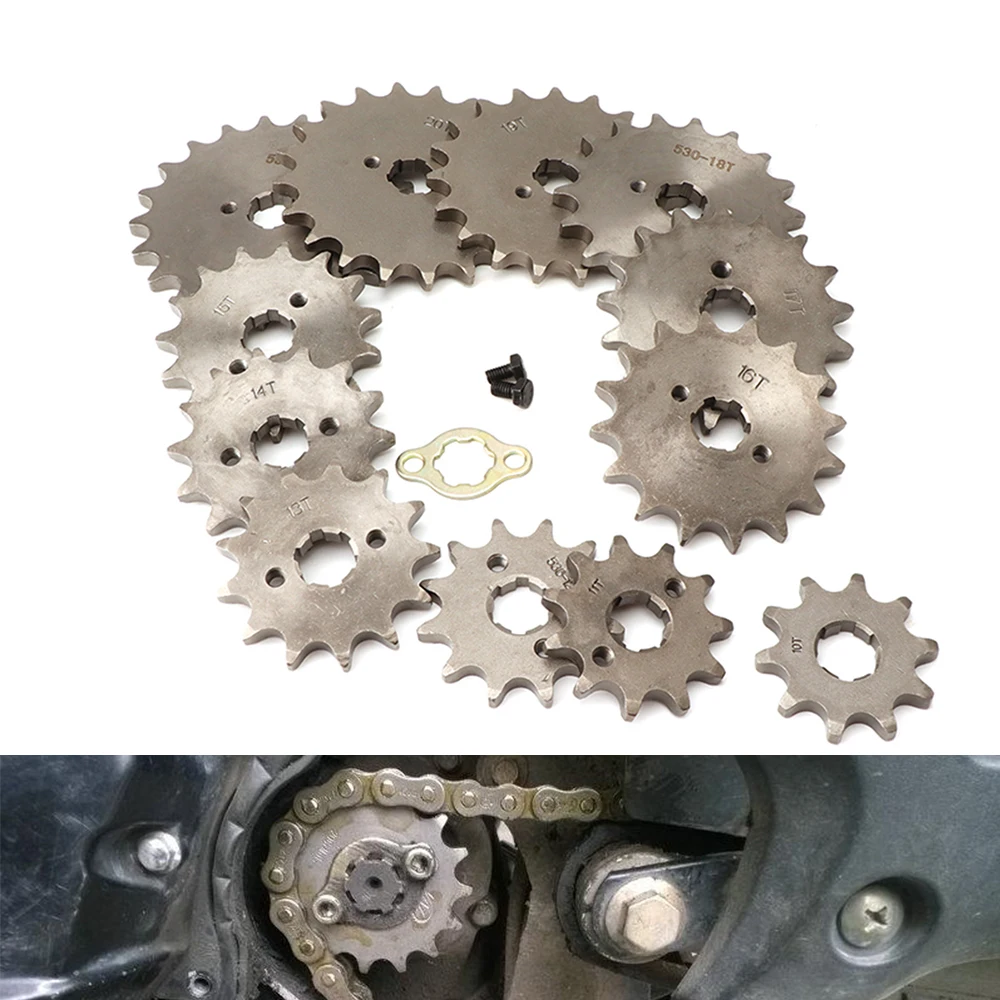 

Motorcycle Front Engine 530 Sprocket 10 11 12 13 14 15 16 17 18 19 20 21T 20mm Drive Gear For Motorbike Dirt Bike ATV Quad Buggy