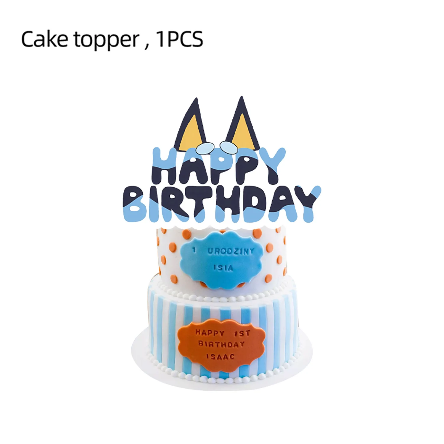 Cartoon Blaue Hunde Geburtstagsparty Dekorationsset Tischdecke Teller Servietten Becher Taschen Tischgeschirr Cartoon Hunde Partyzubehör – Detail 4