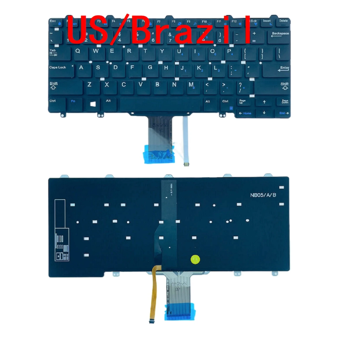 New US Brazil Laptop Backlit Keyboard For Dell Latitude E5250 E7270 E7250 7350 5290 7250 5250 Notebook PC Replacement