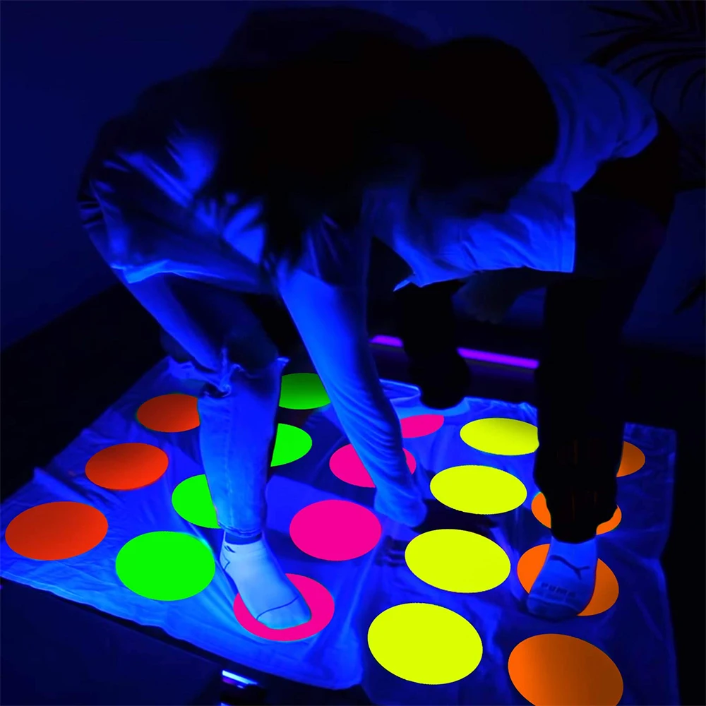 Neon Papers Glow Cardstocks DIY Dance Floor Moves Games Classic Twister UV Reactive Card Stock Glow Party Decoration Supplies