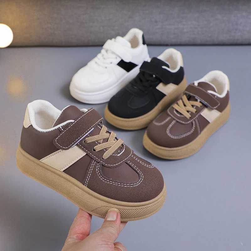 Children's Skate Shoes Girls White Sneakers 2026 Spring New Fashion Boys Canvas Shoes Kids Sports Shoes Unisex Casual Sneakers