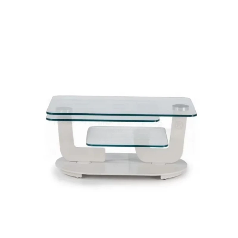 Modern Luxury Glass Solid Metal High Quality Multifunctional Portable Nested Coffee Table Living Room Retractable Corner