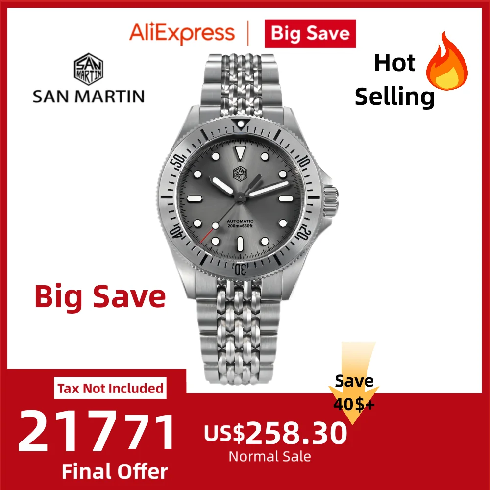 

San Martin 38.8mm NH35 Watch Men For Diving Sport Saat On The Fly Adjustable Clasp Enamel Dial Sapphire Relojes 20Bar SN0044B