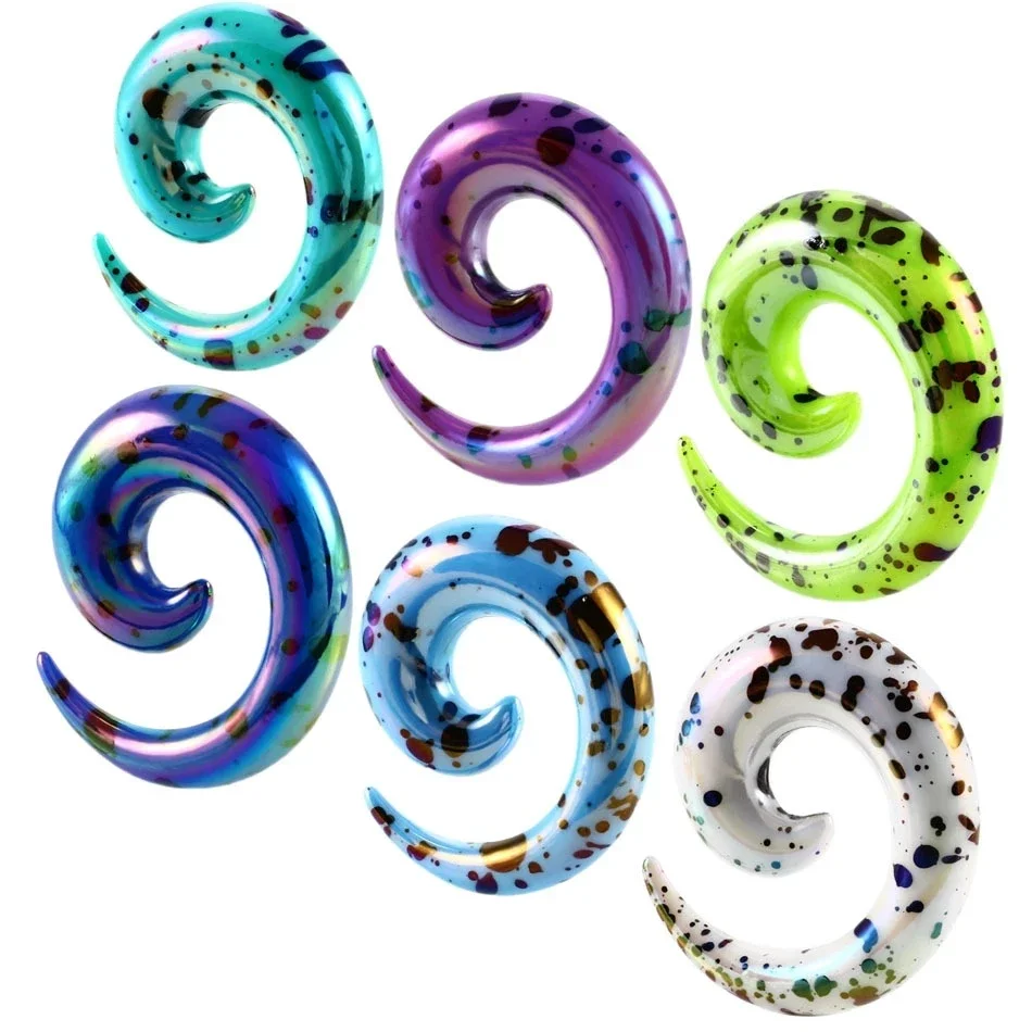 1Pc Goth Acrylic Earrings Spiral Taper Flesh Tunnel Ear Rings Piercing Stretcher Expander Stretching Plug Body Jewelry