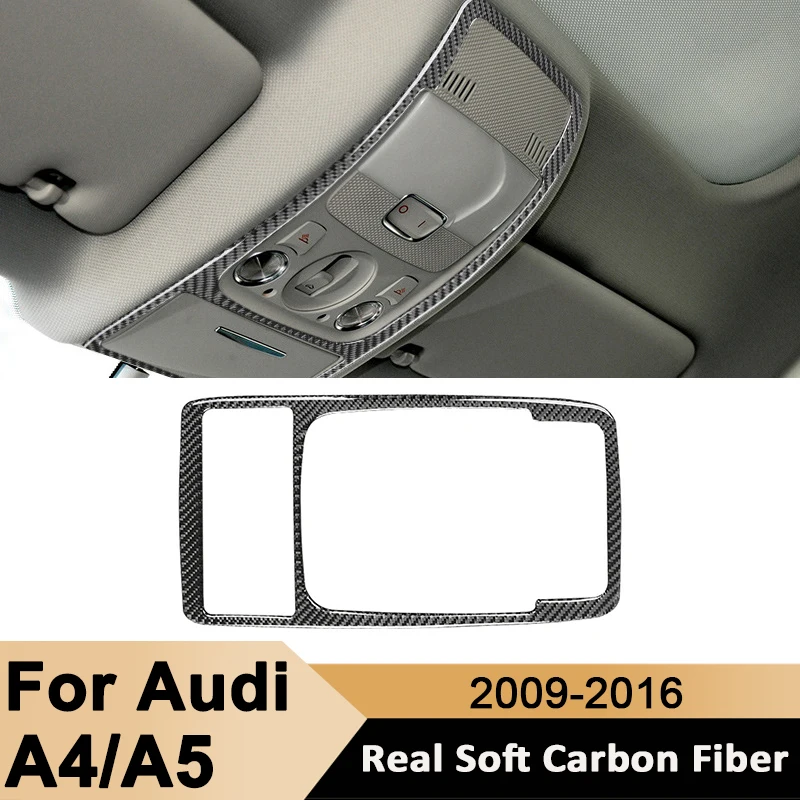 

Carbon Fiber Auto Center Roof Reading Light Panel Trim Frame Decorative Sticker Interior Accessories For Audi A4 A5 2009-2016
