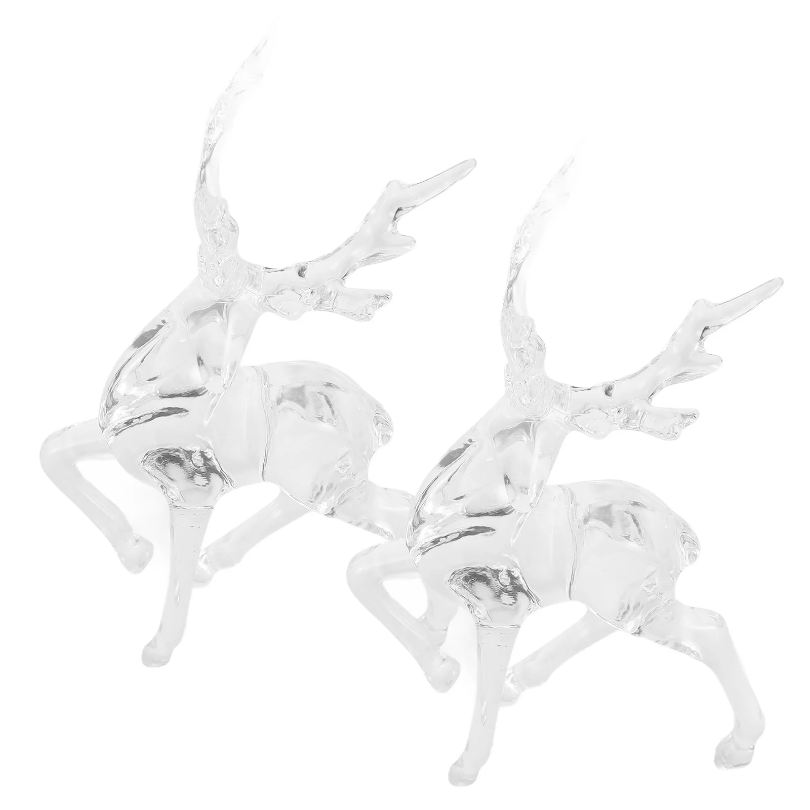 

2Pcs Acrylic Deer Statue Creative Natural Touch Decoration for Office Desk Living Room Bedroom Holiday Party Centerpiece Display