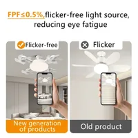 Ventilateur de plafond avec ampoule E27 3/4 pales 2 en 1, design drone, télécommande, AC 85-265V, pour maison, chambre, restaurant 3