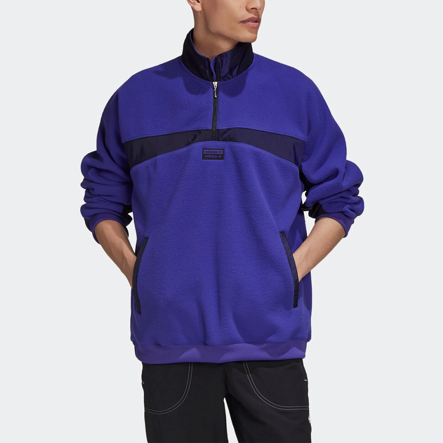 

Adidas Genuine New Men's Half-Zip Stand-Up Collar Sports Fleece Casual Jacket GD9324