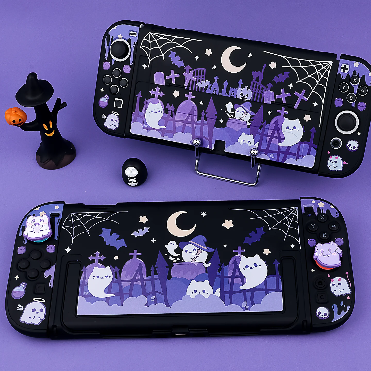Protective Case compatible with Nintendo Switch / OLED / Switch 2 - Detachable Hard Shell with Joy-Con Covers, Ghost