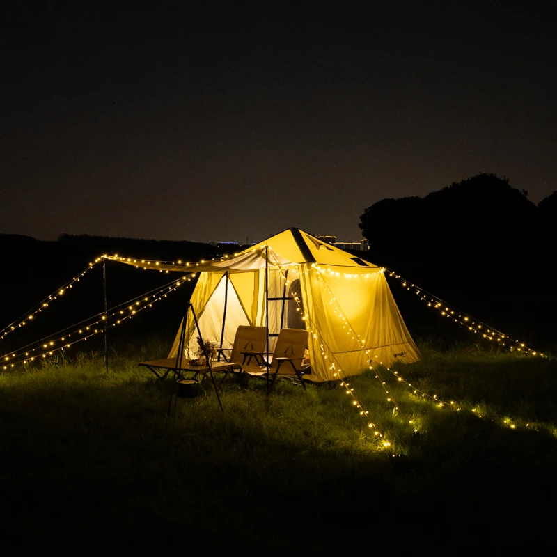 

Luxury Large Waterproof Oxford Cloth Inflatable Safari Camping Tent On Sale For Family Outdoor Activities