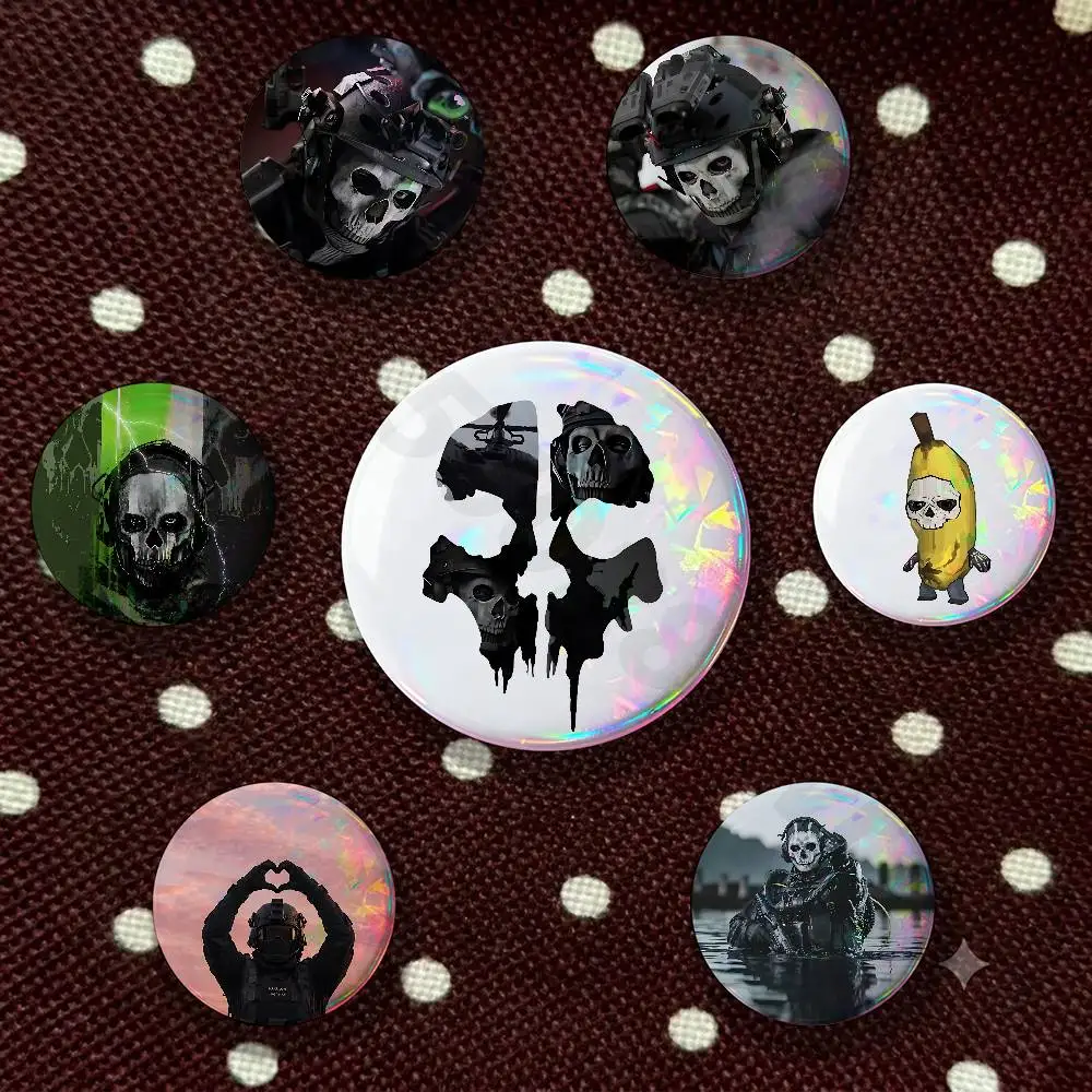 Game COD Call Of D-Duty Ghost 25mm 75mm 44mm 58mm 32m Brooches Badges Pins for Accessories