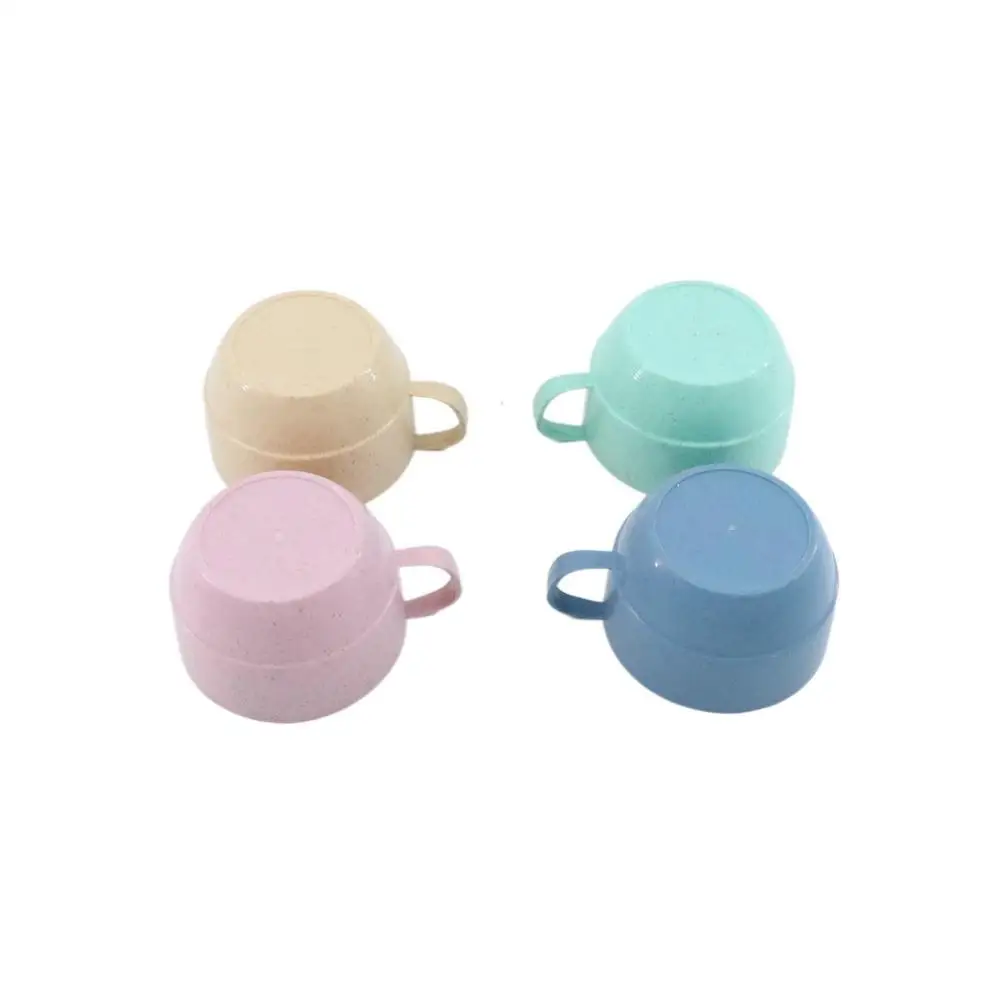Simple 1 pcs Kitchen Supplies Reusable with Handle Eco-friendly Wheat Straw Cup Coffee Mug Drinking Cup Drinkware