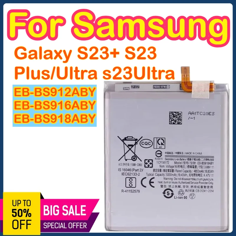 

EB-BS912ABY EB-BS916ABY EB-BS918ABY Оригинальный новый аккумулятор для Samsung Galaxy S23+ S23 Plus/Ultra s23Ultra Batteria Батареи