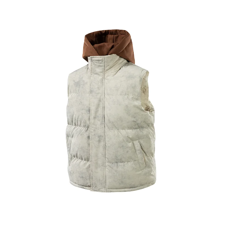 Simple Solid Color Vest Jacket for Men Casual Versatile Loose Hooded Fashion Top