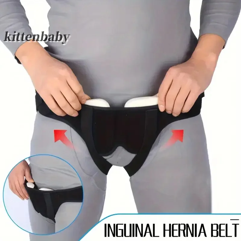 Adjustable Adult Hernia Belt Man Inguinal Groin Support Inflatable Hernia Bag With 2 Removable Compression Pads Pain Relief