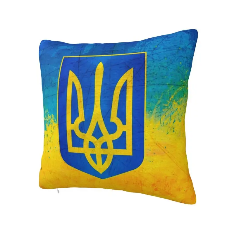 Ukrainian Flag Cushion Cover Coat Of Arms Of Ukraine Velvet Cute Pillows Home Decor