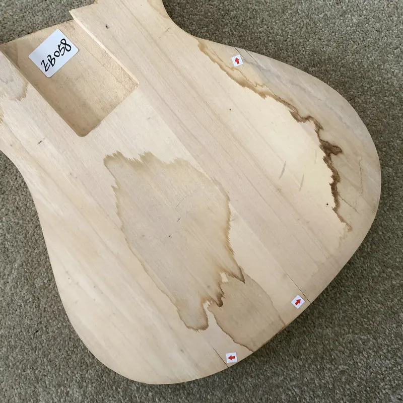 EB058 Unfinished 5 Strings Electric BASS Body  Uncut Solid Basswood DIY  for Replace Wood Crack And Surface Dirty