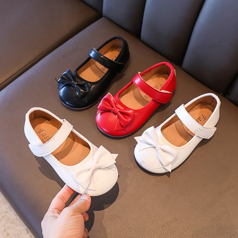 

Baby Girls Hot Sale Princess Summer Fashion Bow Banquet Casual Soft Round Head Light Cute Flat Shoes School Kids Walking Shoes