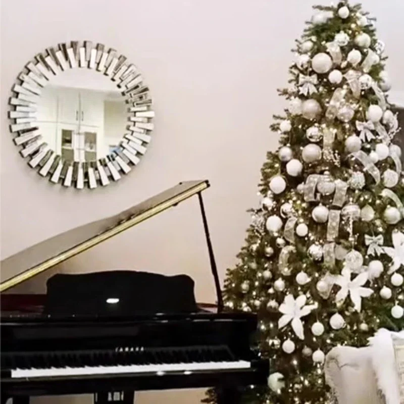 Leichter, luxuriöser Badezimmerspiegel im amerikanischen Stil, Eingangshalle, Restaurant, Kreis, Mosaik, Espejo Rhode Deko Wohnzimmer, dekorativ