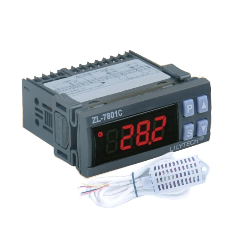 

ZL-7801C, 100-240Vac, Dual 16A Outputs, Automatic Multifunctional, Temperature Humidity Incubator Controller,Lilytech Mini XM-18