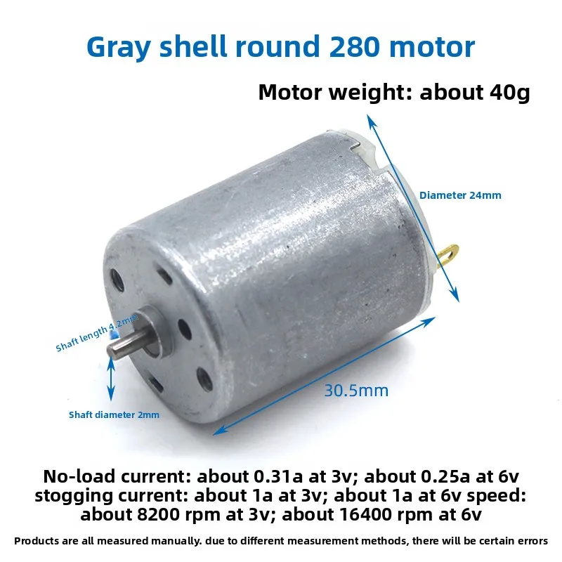 280 Motore DC 6-12V Micro Motore Circolare Piatto Asse Corto per Auto FAI DA TE Giocattolo Nave Modello Maker Piccoli Progetti Artigianali di Motore