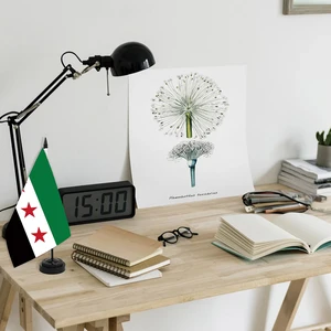 14x21 cm Meja Kantor Bendera Suriah Banner Republik Arab Suriah Suriah Bintang Tiga Banner Meja Ornamen Bendera 12 bendera meja penjualan terbaik - №