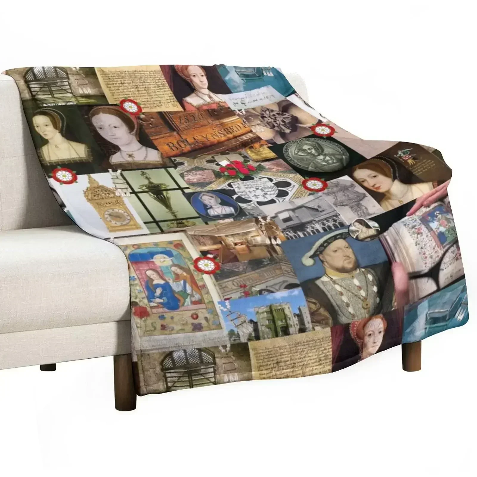 Anne Boleyn Collage Throw Blanket Sofa Throw sofa bed Blankets For Sofas Retros Blankets