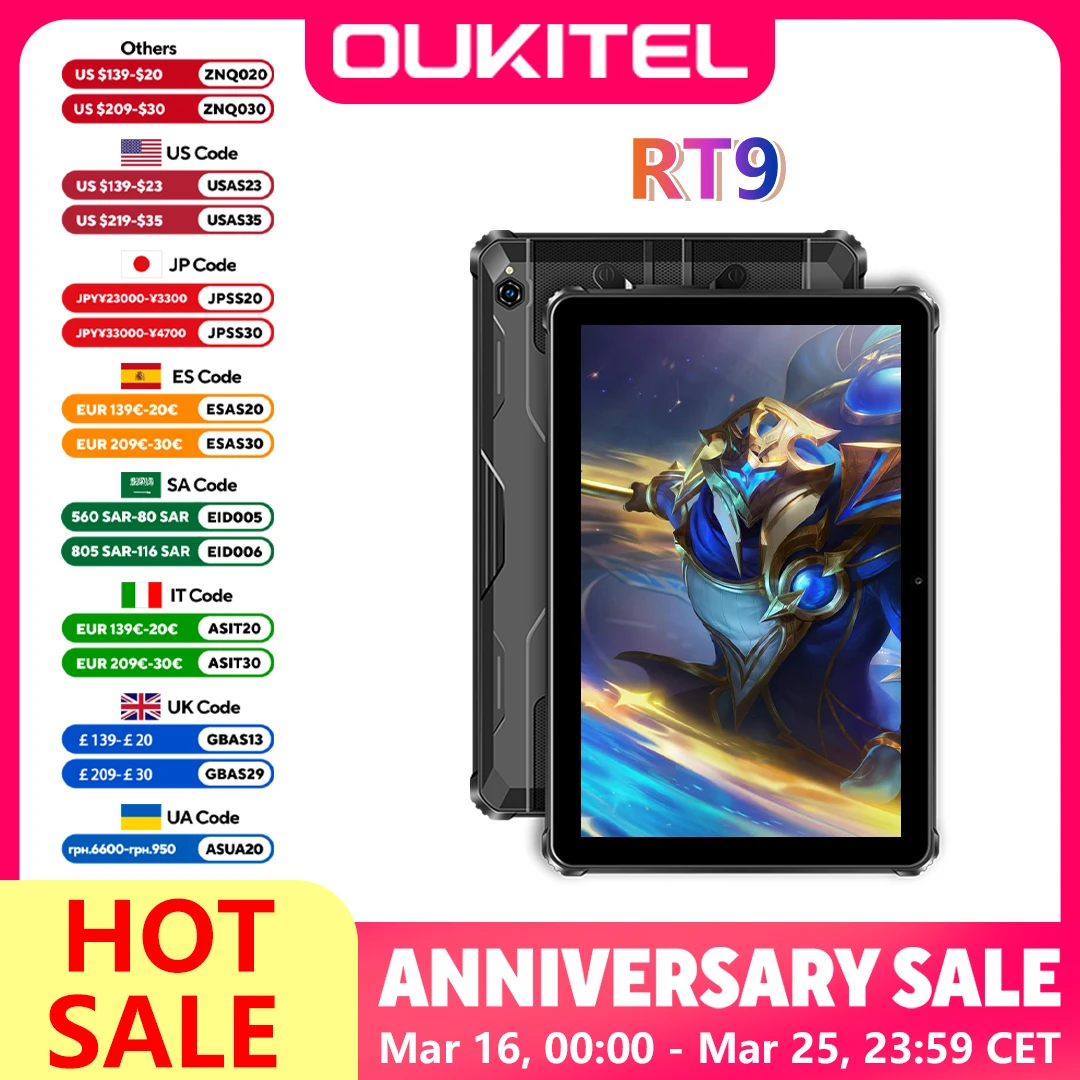 Oukitel RT9 10.1インチHDディスプレイ搭載タフネスタブレット