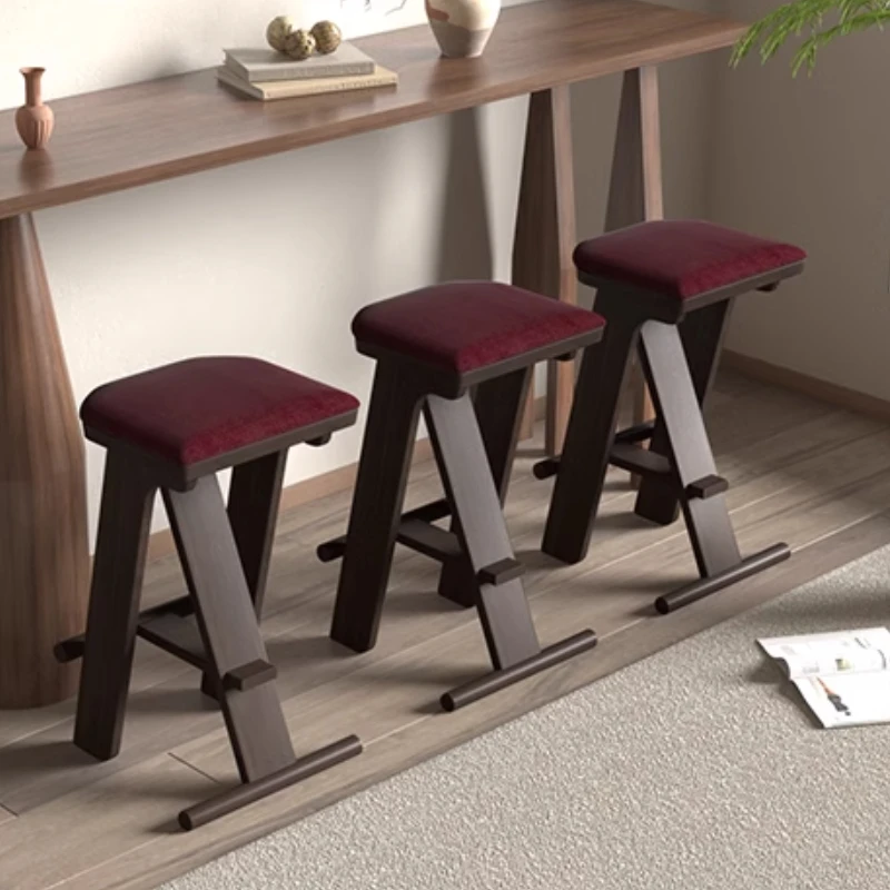 

Creative Single Bar Chairs Wooden Counter Party Minimalist Adults Bar Stools Island Relaxing Sturdy Taburetes De Bar Furniture