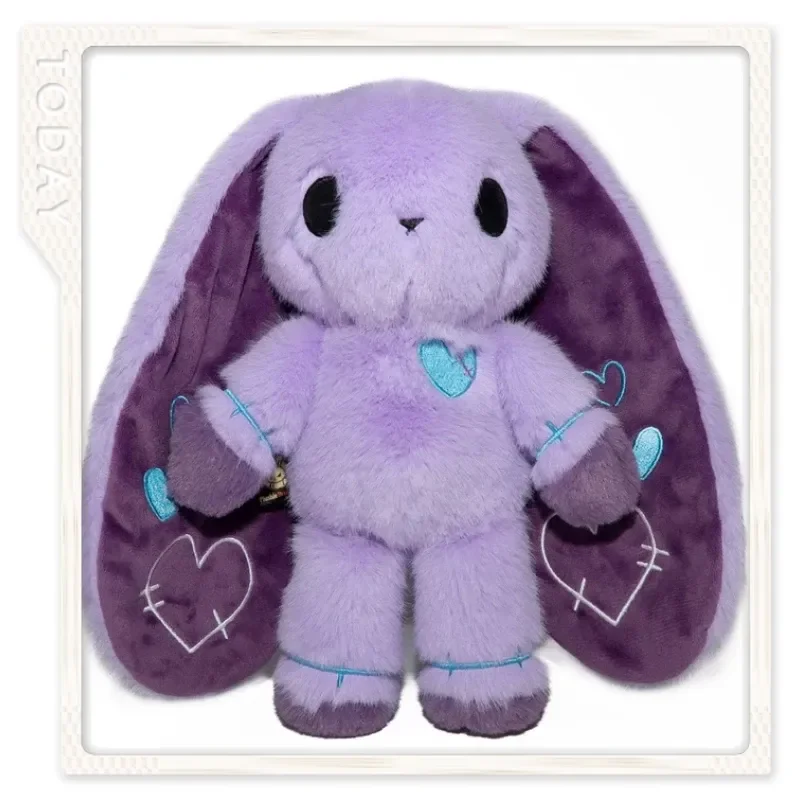 

Плюшевая игрушка-кролик Джой с длинными ушами, фиолетовая, с вышитым сердцем, мягкая плюшевая кукла, милый подарок для детей, подростков и взрослых