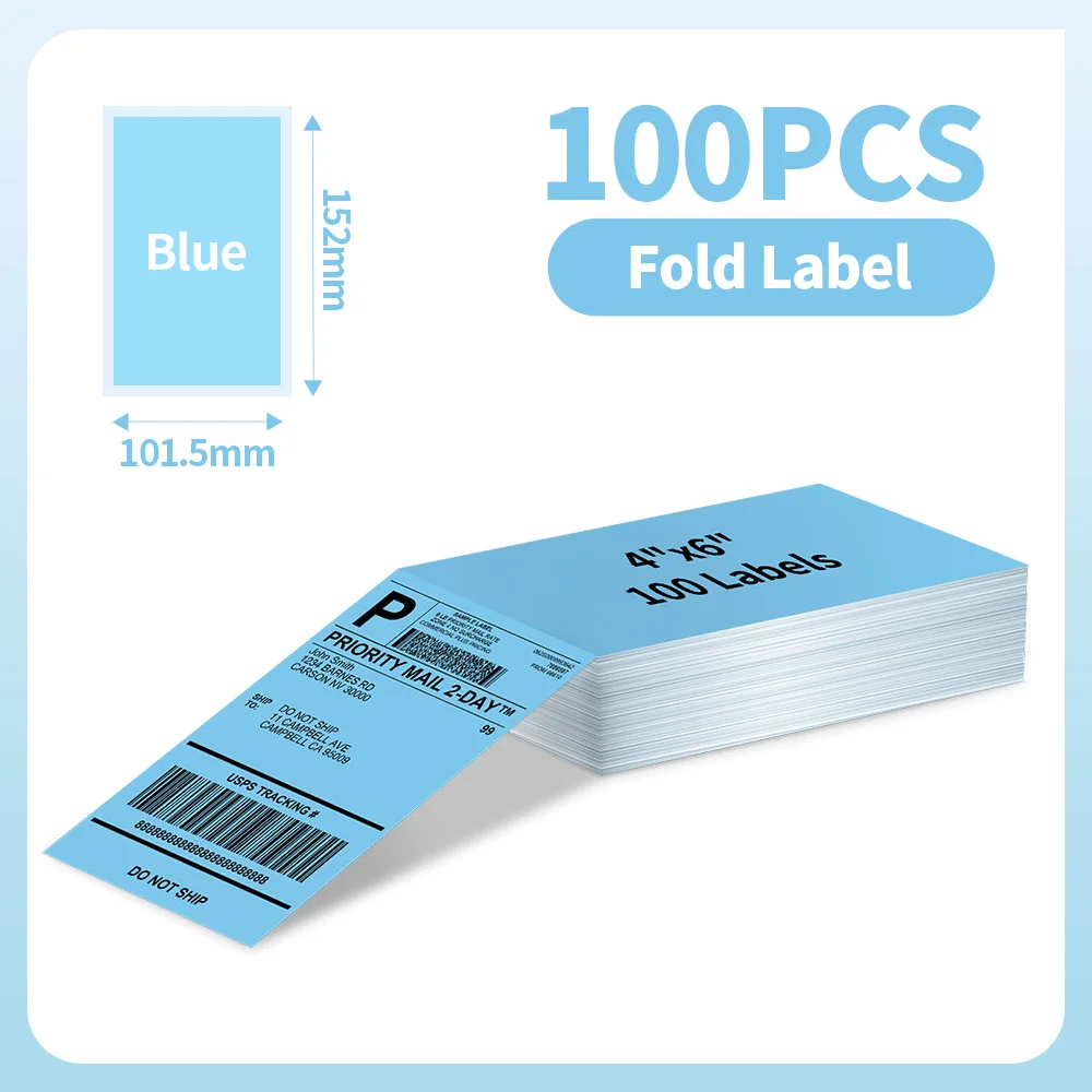 100 Sheet Phomemo A6 Size Shipping Labels 100x150mm Thermal Label Stickers Roll for PM-241BT/D520/246S Waybill Printer Labeler