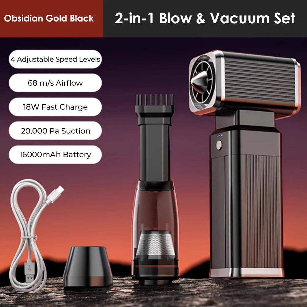 

Мощный электрический воздуходув-пылесос 300 Вт с 4 скоростями, регулируемый турбовентилятор, тип-C