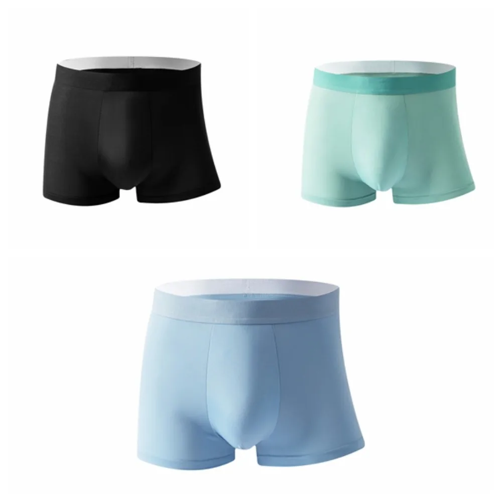 

3Pcs Breathable Traceless Men's Ice Slik Panties Mid Waist Simple Seamless Briefs Underpants Lingerie Underwears for Man Travel