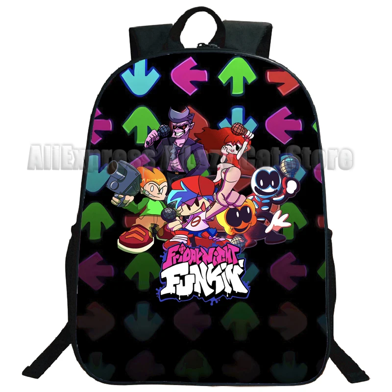 Mochila Funkin de Anime para niñas y niños, bolsa de ocio para estudiantes de primaria y secundaria, regalo de regreso a la escuela, viernes por la noche