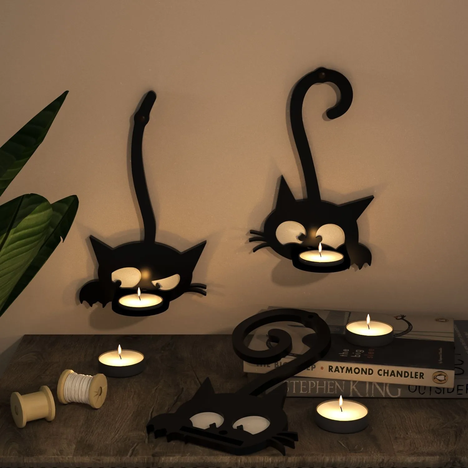 DIY Cute Cat Series Wall Hanging Silicone Mold Animals Funny Cat Candle Holder Base Decoration Jewelry Ornaments Molds For Resin