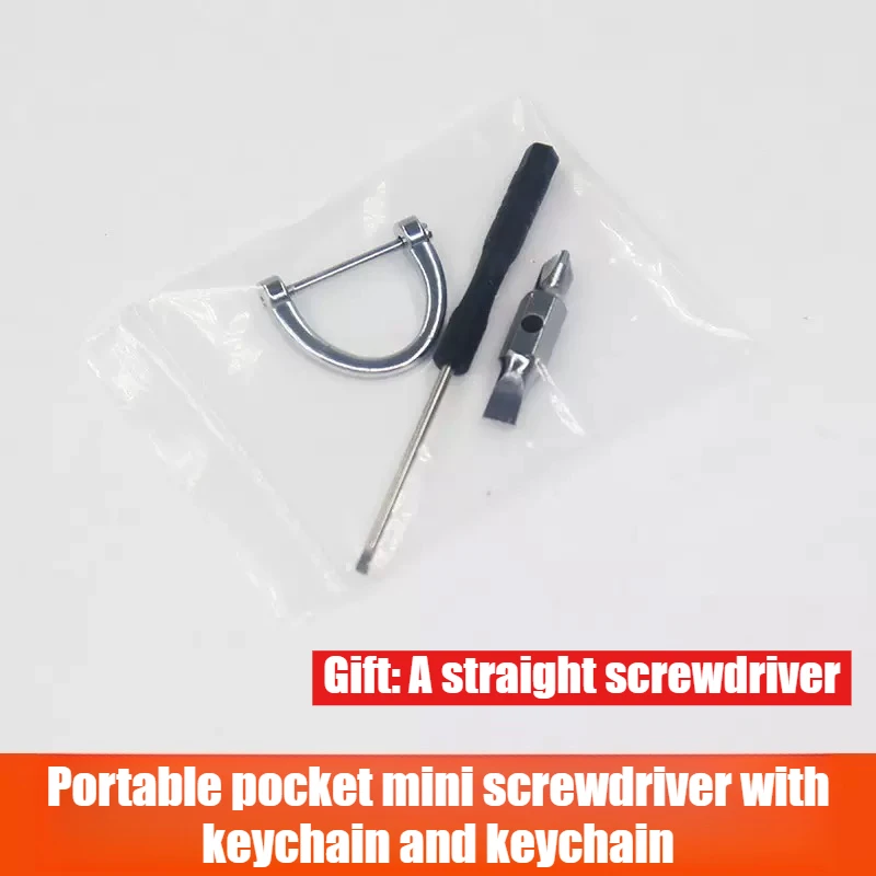 Portable pocket mini screwdriver with keychain and keychain, multifunctional small tool for screw disassembly
