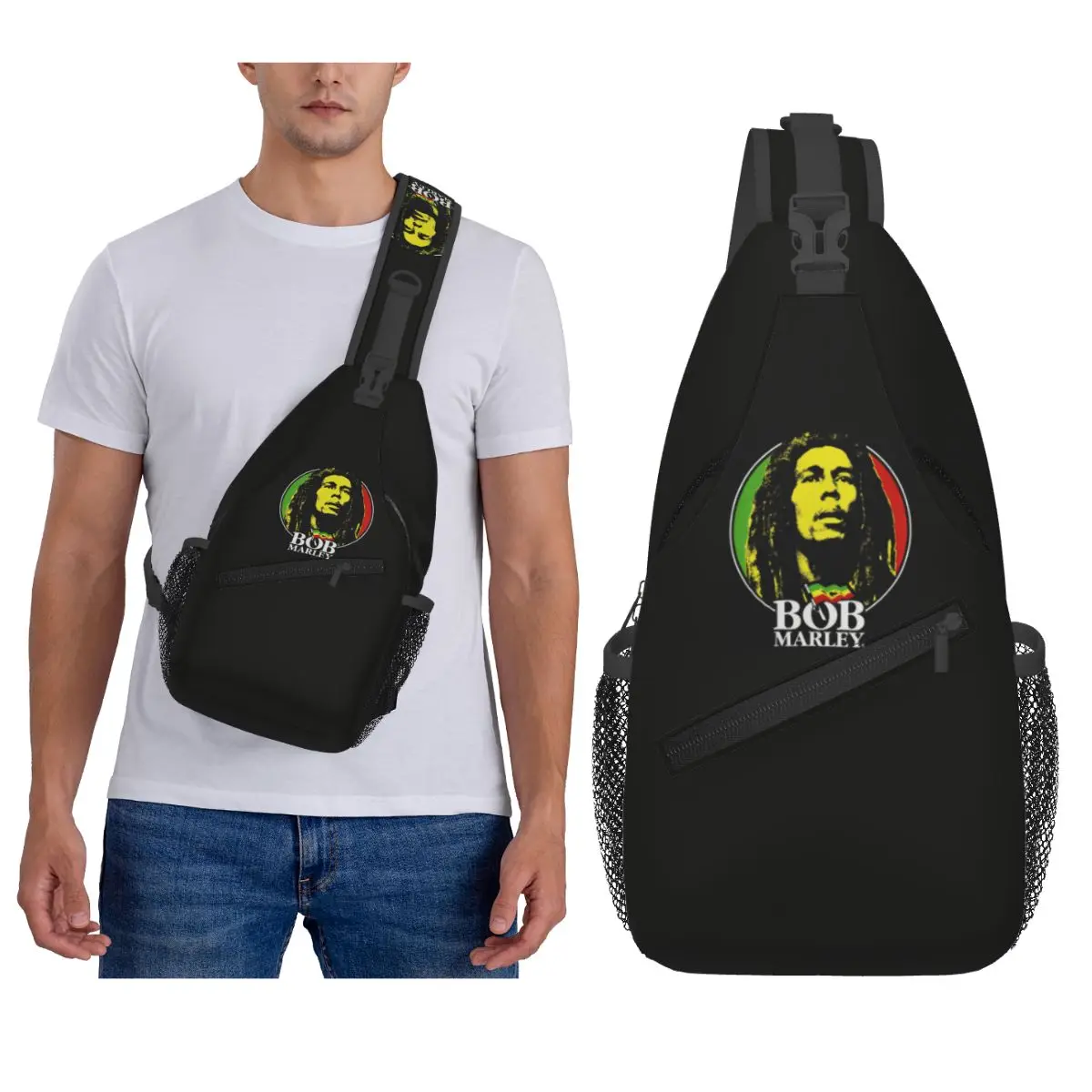 

Нагрудная сумка в стиле регги, рок-боб Марли, мужской рюкзак через плечо, нагрудная сумка, дорожный походный рюкзак, сумка на плечо