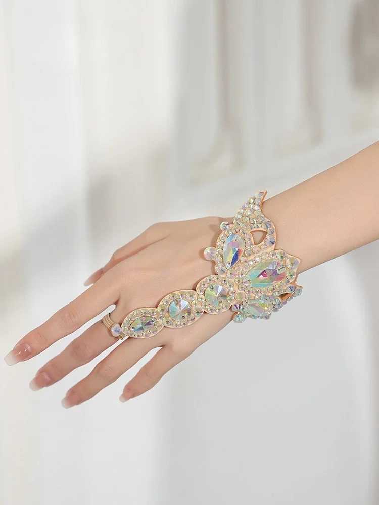 Acessórios de roupas de dança do ventre feminino brilhante strass palco colar desempenho oriental tornozeleira brinco jóias