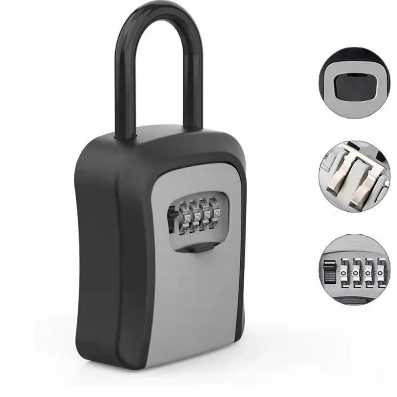 Wall Mount Key Storage Secret Box Organizer 4 Digit Combination Password Security Protection Code Lock Home Safe Deposit Box