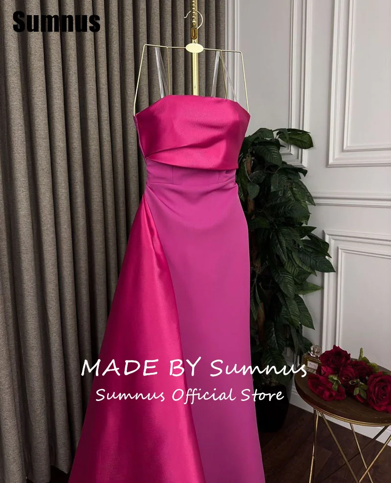 SUMNUS Elegant Mermaid Evening Dress Simple Strapless Floor-Length Celebrity Dresses Formal Gown Women Contrast Color Customized
