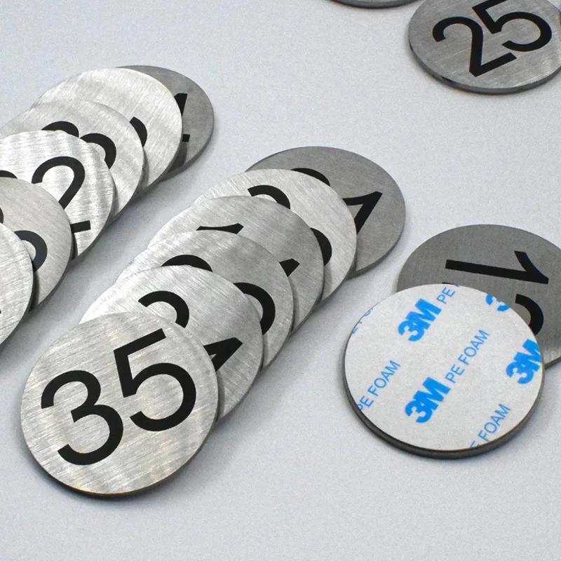 3/4/5 cm Round Stainless Steel House Number Self adhesive Numbers Address Sign #1-40 Letters Mailbox Number Digital Metal Tag