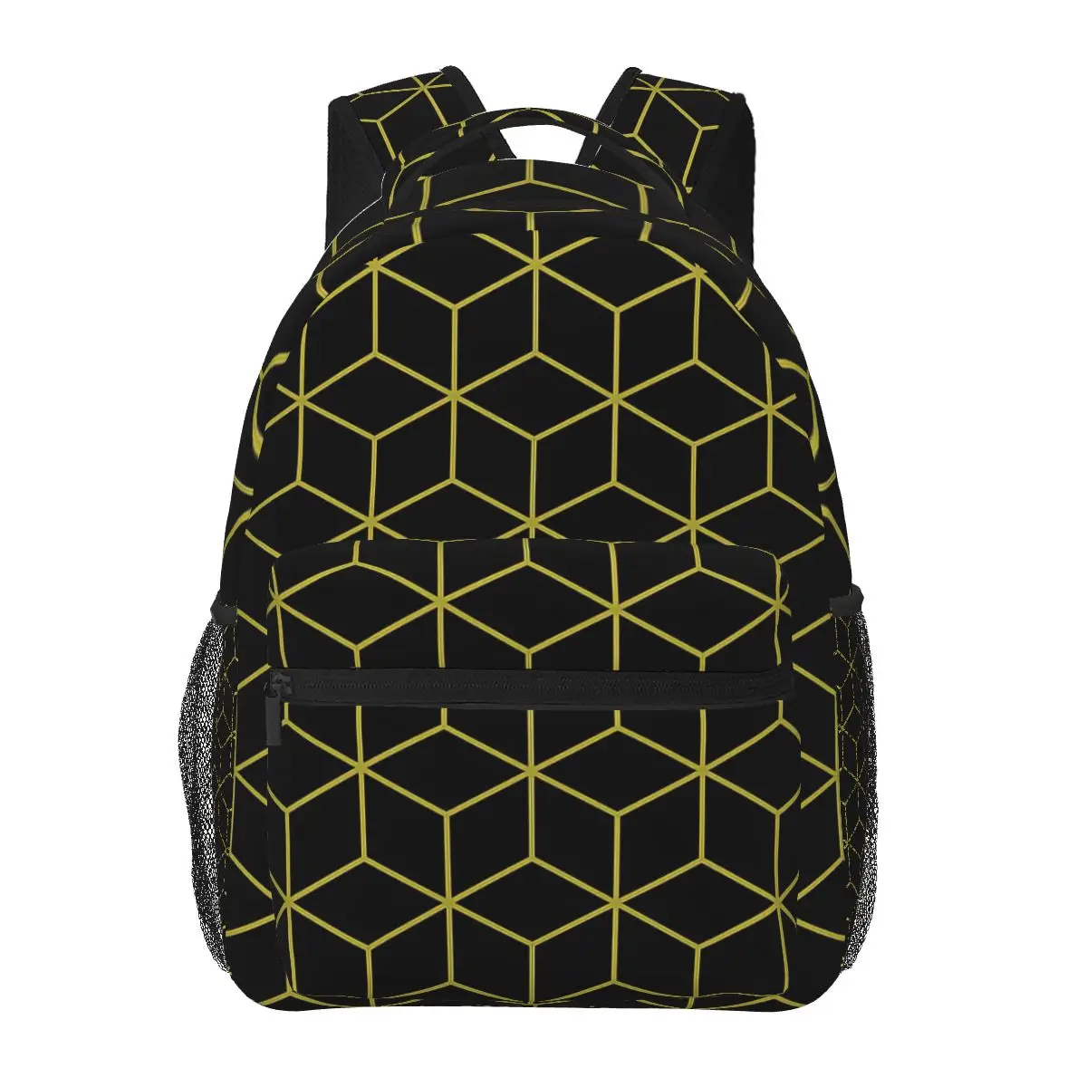 

Cubes Pattern Black And Gold Backpack for Girls Boys Travel RucksackBackpacks for Teenage school bag