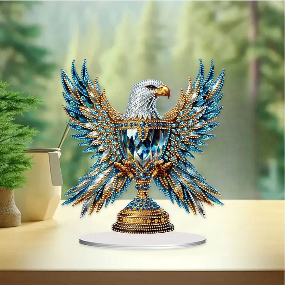 

Набор для алмазной вышивки: акриловая фигурка орла необычной формы, украшение для стола, стразы, настольные украшения для дома и офиса