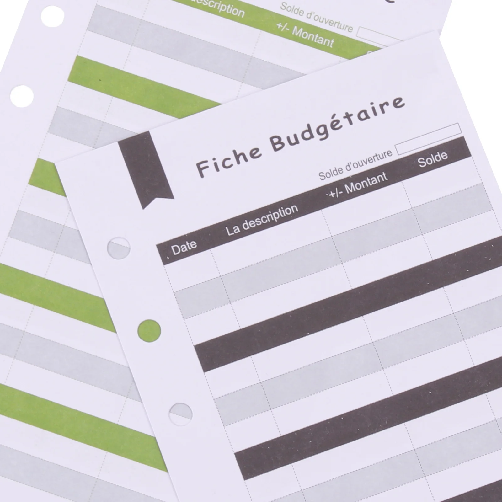 

2pcs Budget Card Refills French Style Multi-Function Expense Tracker For Cash Stuffing Wallet Business Office Finance Tool