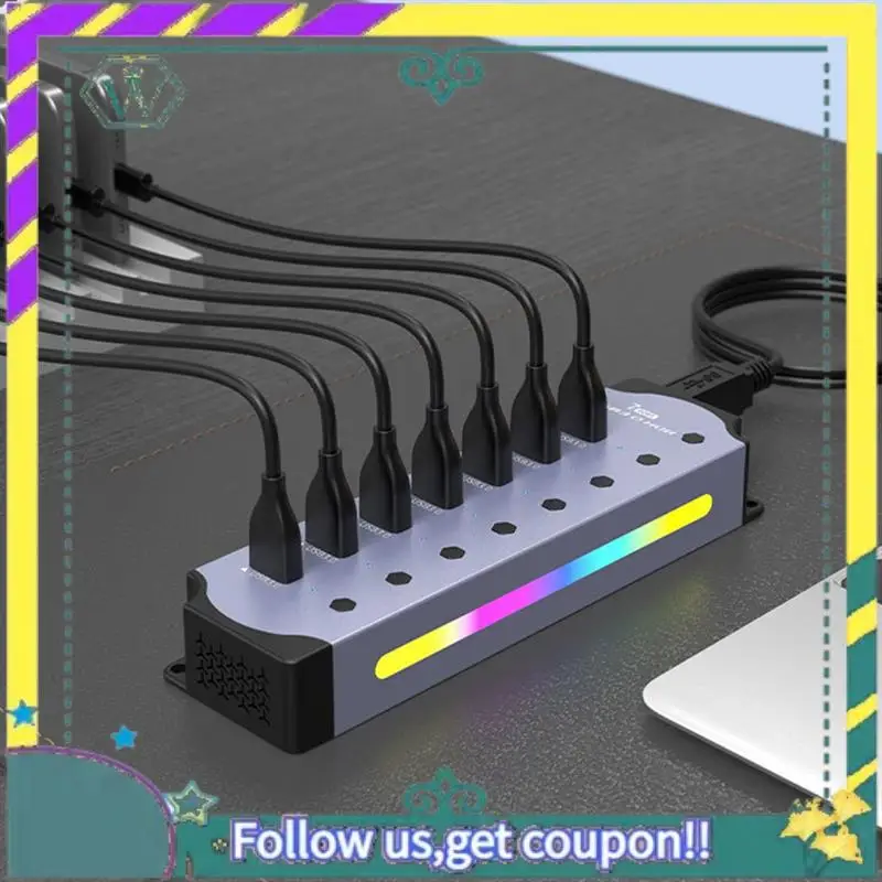 NUEVO HUB USB 3,0 RGB multifunción con divisor de transmisión rápida de 5Gbps BC 1,2 protocolo de carga base de expansión de computadora