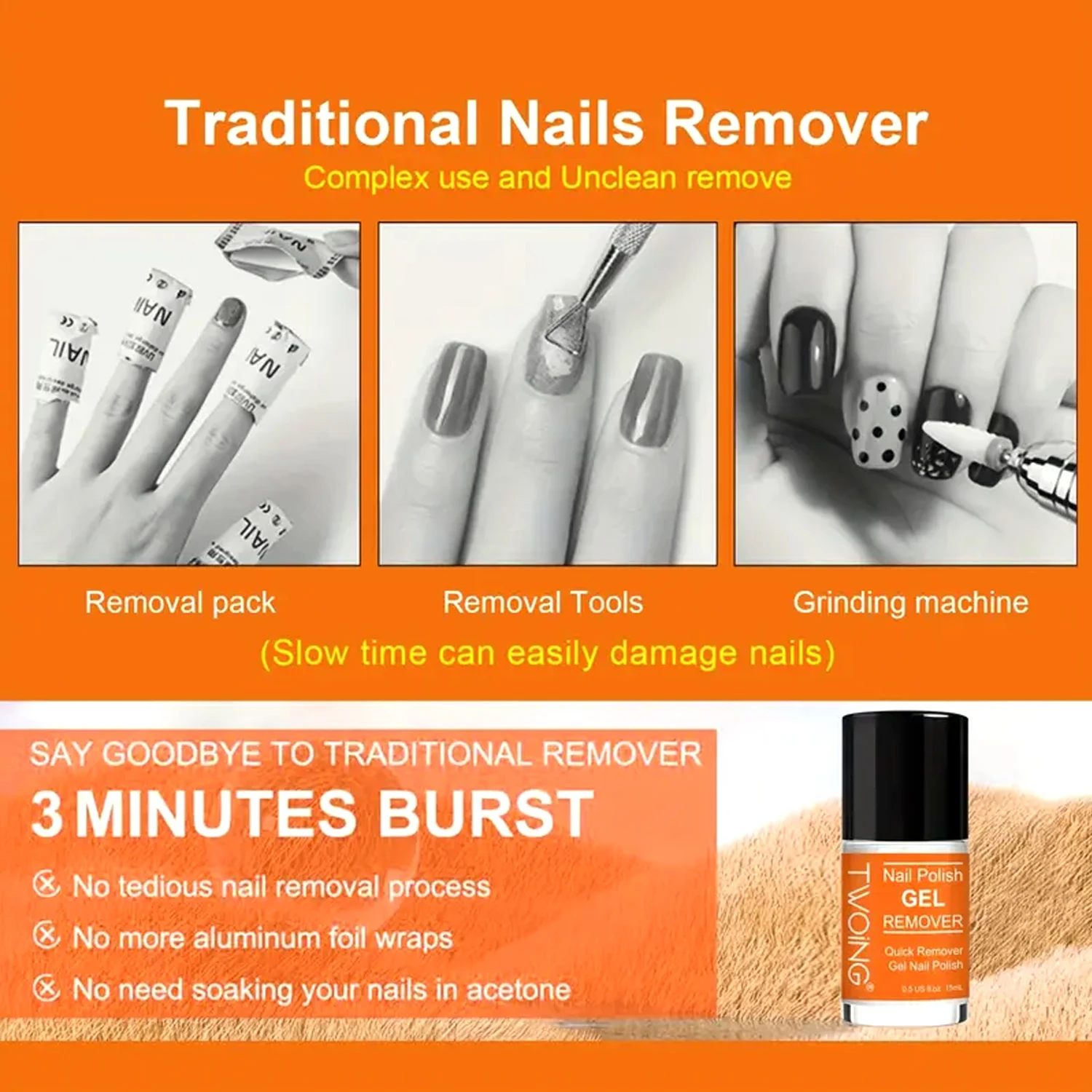 Conjunto removedor de esmalte em gel, esmalte removedor rápido de 2-5 minutos, com removedor de esmalte em gel, fita de látex para unhas, para cuidados com salão de beleza