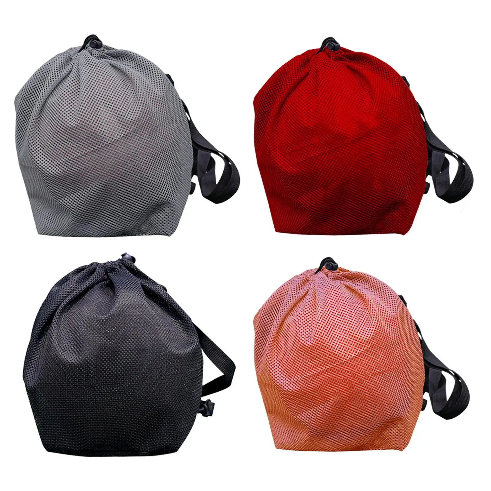 Adjustable Basketball Drawstring Bag Mesh Crossbody Sports Ball Carrier Lightweight Gym Pouch for Training Gear